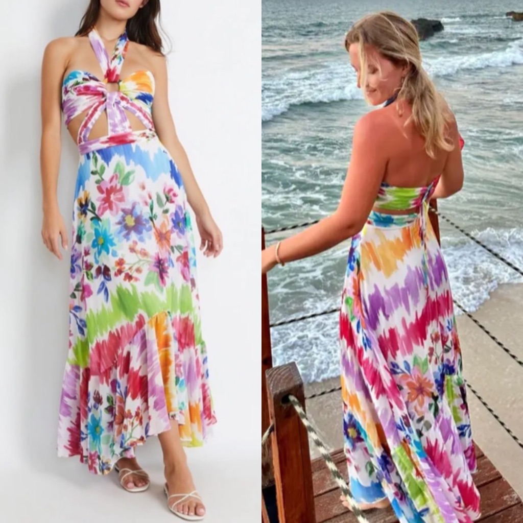 Patbo Bloom Cutout Maxi Dress In Size 0
